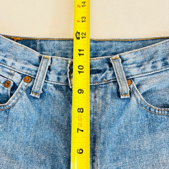 Levis 505 Women's Straight-Leg Blue Denim Jeans Size 26x27 Mid Rise Cotton - Picture 9 of 10